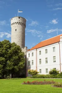 Prints of Estonia, Tallinn, Pikk Hermann Tower, part of Toompea Castle, and Estonian Parliament building Estonia Prints: Estonia, Tallinn Print: Pikk Hermann Tower and Toompea Castle