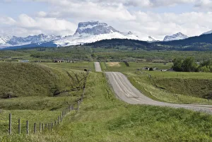 Canada, Alberta, Ranch land in the foothills of Chief Mountain and the Rockies Canada, Alberta, Ranch land in the foothills of Chief Mountain and the Rockies