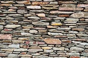 England, Cumbria, Keswick, Slate wall of building England, Cumbria, Keswick, Slate wall of building