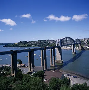 ENGLAND, Devon, Plymouth Royal Albert Bridge designed by Brunel and finished in 1859 ENGLAND, Devon, Plymouth Royal Albert Bridge designed by Brunel and finished in 1859
