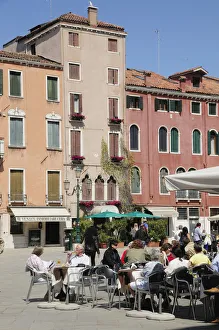 Italy, Veneto, Venice, cafe on Campo Santo Stefano Italy, Veneto, Venice, cafe on Campo Santo Stefano