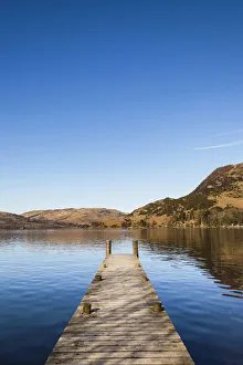 Jetty on Lake Ullswater, and Place Fell on right, Glenridding, Lake District, Cumbria Jetty on Lake Ullswater, and Place Fell on right, Glenridding, Lake District, Cumbria