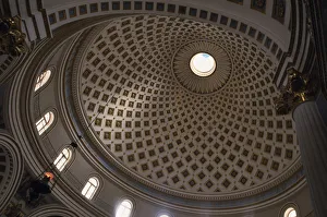 Malta Marsaxlokk Most Dome Cathedrak internal view of the spiral roof Malta Marsaxlokk Most Dome Cathedrak internal view of the spiral roof