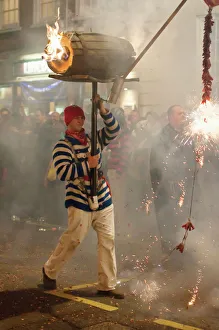 A participant in the annual bonfire night parade held in Lewes A participant in the annual bonfire night parade held in Lewes