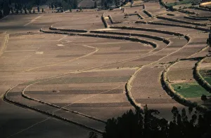PERU, Cusco Contour ploughing and terraces near Pisac PERU, Cusco Contour ploughing and terraces near Pisac