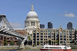 St Paul's Cathedral and River Thames London England St Paul's Cathedral and River Thames London England