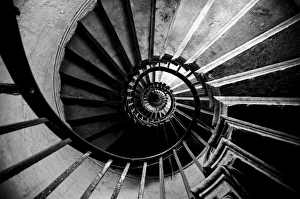 UK, London, The Monument, Internal spiral staircase UK, London, The Monument, Internal spiral staircase