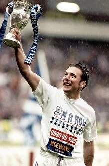 Images Dated 7th May 1997: Ally McCoist and Rangers Football Club: Celebrating Nine-in-a-Row at Ibrox
