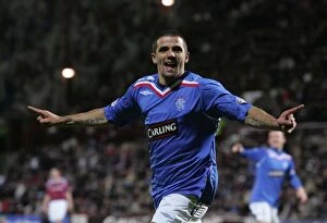 Images Dated 27th February 2008: Nacho Novo's Triumph: Rangers 4-0 Domination of Heart of Midlothian at Tynecastle Stadium
