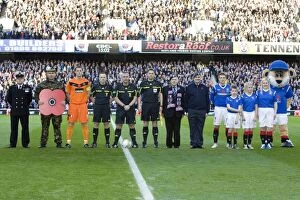 Images Dated 5th November 2011: Triumphant Rangers Mascots Celebrate at Ibrox: Rangers 3-1 Dundee United