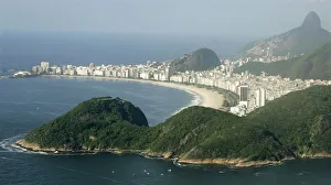 An aerial view shows Copacabana beach in Rio de Janeiro An aerial view shows Copacabana beach in Rio de Janeiro