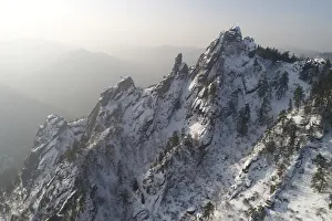An aerial view shows the Takmak rock at the Stolby national nature reserve outside An aerial view shows the Takmak rock at the Stolby national nature reserve outside