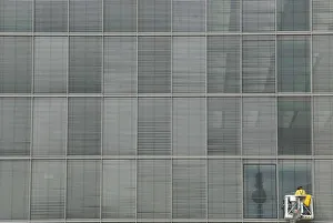 Berlins TV tower is reflected in window of the Marie-Elisabeth-Lueders-Haus parliament Berlins TV tower is reflected in window of the Marie-Elisabeth-Lueders-Haus parliament