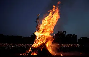 A bonfire burns during the Meskel Festival to commemorate the discovery of the true cross A bonfire burns during the Meskel Festival to commemorate the discovery of the true cross