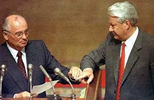 BORIS YELTSIN AND MIKHAIL GORBACHEV BORIS YELTSIN AND MIKHAIL GORBACHEV