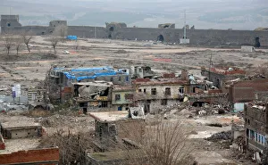 Buildings which were damaged during the security operations Buildings which were damaged during the security operations