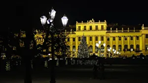 A Christmas tree is seen in front of the Schonbrunn Palace in Vienna A Christmas tree is seen in front of the Schonbrunn Palace in Vienna