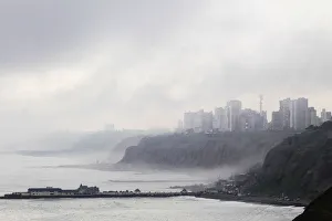 A coastal neighborhood in the district of Miraflores is covered by fog in Lima A coastal neighborhood in the district of Miraflores is covered by fog in Lima