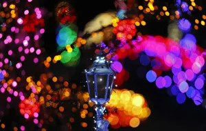 Colourful lights are seen at a country house estate in the village of Grabovnica near Colourful lights are seen at a country house estate in the village of Grabovnica near