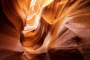 Geological Prints: A sandstone slot canyon, carved by water and wind erosion