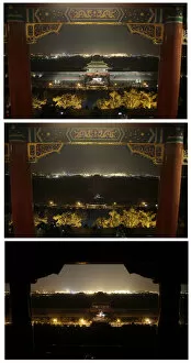 Images Dated 27th March 2010: A combination picture shows a view of the Forbidden City before