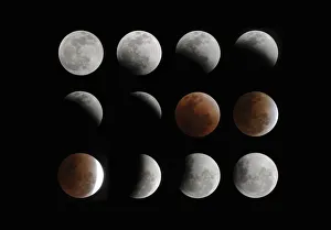 A composite of 12 pictures shows a full lunar eclipse over the skies in Hefei A composite of 12 pictures shows a full lunar eclipse over the skies in Hefei