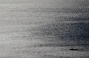 A fisherman checks his net on the Lake Leman near Vevey A fisherman checks his net on the Lake Leman near Vevey
