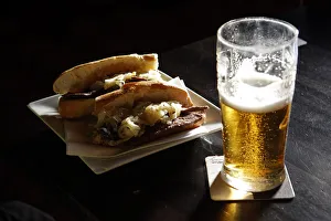 Food and drink are seen at the Railway Tavern pub in London Food and drink are seen at the Railway Tavern pub in London