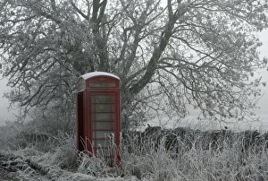 A frost covered telephone box stands in Newhaven, central England A frost covered telephone box stands in Newhaven, central England