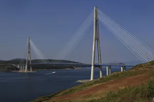 A general view of a new bridge linking Russky Island to the Russian far-eastern city A general view of a new bridge linking Russky Island to the Russian far-eastern city