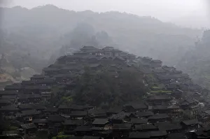 A general view of Xijiang village before Miao New Years day in Leishan County A general view of Xijiang village before Miao New Years day in Leishan County