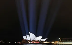 German design collective Urbanscreen projects images onto the sails of the Sydney German design collective Urbanscreen projects images onto the sails of the Sydney