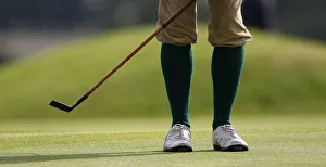 A golfer makes a practice swing with his hickory club during the World Hickory Golf A golfer makes a practice swing with his hickory club during the World Hickory Golf