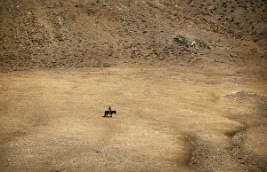 A herder rides a horse on grasslands located around 200km (62 miles) south-west of A herder rides a horse on grasslands located around 200km (62 miles) south-west of
