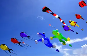 Kites fill the sky during international kite festival in Cartagena Kites fill the sky during international kite festival in Cartagena