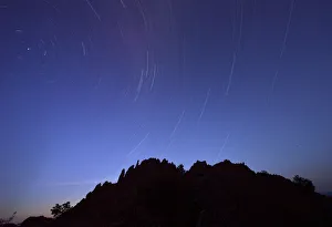 A long exposure picture of the Kokino megalithic observatory is seen during summer A long exposure picture of the Kokino megalithic observatory is seen during summer