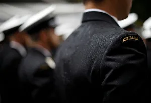 A military serviceman marches in the rain during an Anzac Day parade in Sydney A military serviceman marches in the rain during an Anzac Day parade in Sydney