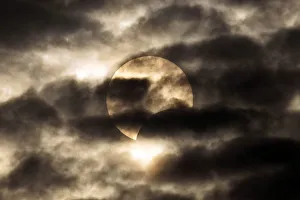 The moon passes between the sun and the earth during a solar eclipse in Shanghai The moon passes between the sun and the earth during a solar eclipse in Shanghai