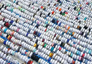 India Collection: Muslims offer Eid al-Fitr prayers marking the end of the holy fasting month Ramadan