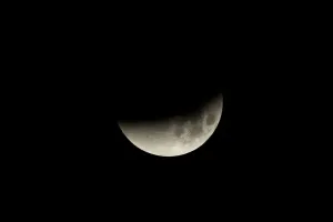 Prints of The start of a lunar eclipse is shown over the ocean in Oceanside, California, U.S. January 31, 2018. REUTERS/Mike Blake Eclipse Prints: Lunar Eclipse Print over Oceanside