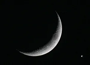 The planet Venus is seen after being eclipsed by the crescent moon, as seen from Amman The planet Venus is seen after being eclipsed by the crescent moon, as seen from Amman