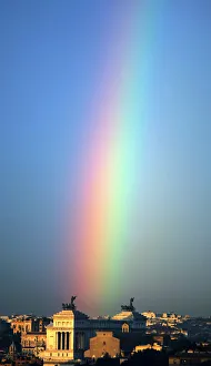 A rainbow appears over the Vittorio Emmanuele monument in central Rome A rainbow appears over the Vittorio Emmanuele monument in central Rome