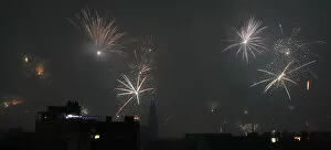 Images Dated 1st January 2010: The sky over Vienna is illuminated by fireworks during New Year celebrations