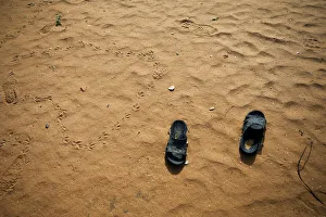 Slippers are pictured at the school compound in Dapchi in the northeastern state of Yobe Slippers are pictured at the school compound in Dapchi in the northeastern state of Yobe