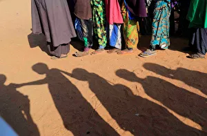 Somali internally displaced children queue before getting into a classroom at a school Somali internally displaced children queue before getting into a classroom at a school
