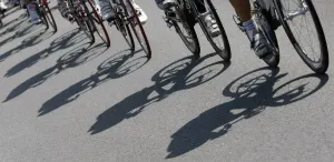 Tour De France Prints: Print of cyclists on a road during the 95th Tour de France