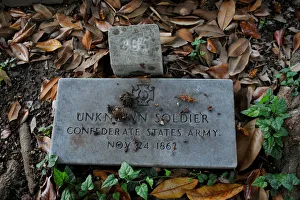 A stone marks the grave of an unknown Confederate States Army soldier from the U.S A stone marks the grave of an unknown Confederate States Army soldier from the U.S