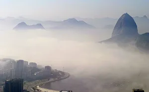 Sugar loaf mountain and Botafogo bay are seen covered by thick fog in Rio de Janeiro Sugar loaf mountain and Botafogo bay are seen covered by thick fog in Rio de Janeiro