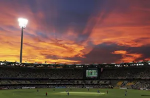 The sun sets during the Sri Lanka and India one-day international Tri-series in Brisbane The sun sets during the Sri Lanka and India one-day international Tri-series in Brisbane