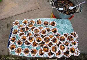 A sweet Algerian dish is seen before being distributed for iftar (breaking fast A sweet Algerian dish is seen before being distributed for iftar (breaking fast